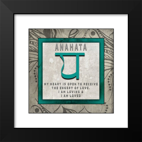 ChakrasYogaTile_Anahata V4 Black Modern Wood Framed Art Print by LightBoxJournal
