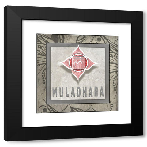 Muladhara_Symbol 7 Black Modern Wood Framed Art Print by LightBoxJournal
