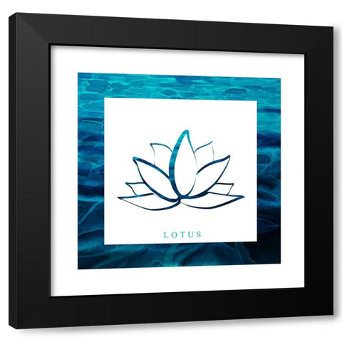 Yoga V1 Lotus Black Modern Wood Framed Art Print with Double Matting by LightBoxJournal