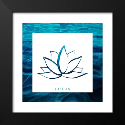 Yoga V1 Lotus Black Modern Wood Framed Art Print by LightBoxJournal
