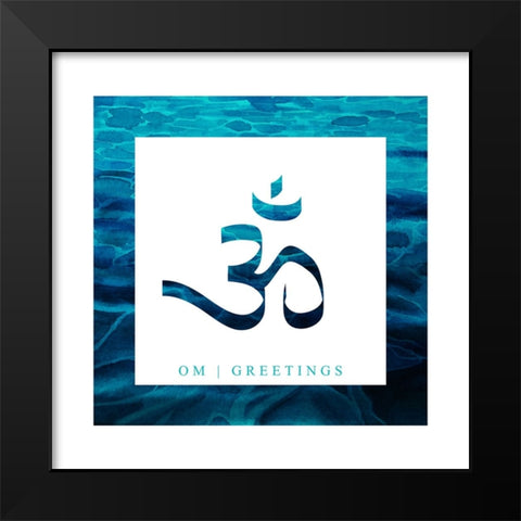 Yoga V1 OmGreetings Black Modern Wood Framed Art Print by LightBoxJournal