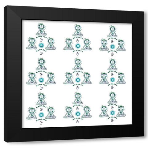 YogaPattern V3 Black Modern Wood Framed Art Print with Double Matting by LightBoxJournal