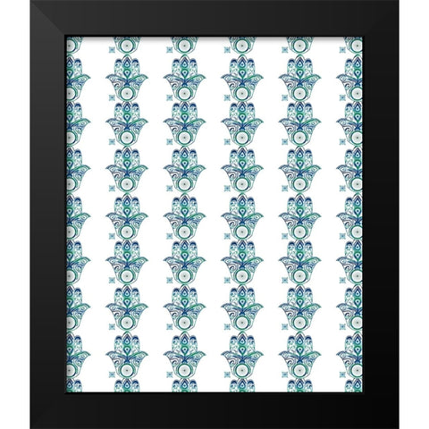 YogaPattern Black Modern Wood Framed Art Print by LightBoxJournal