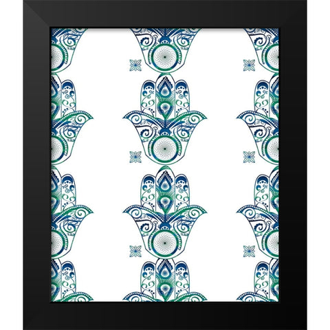 YogaPattern2 Black Modern Wood Framed Art Print by LightBoxJournal