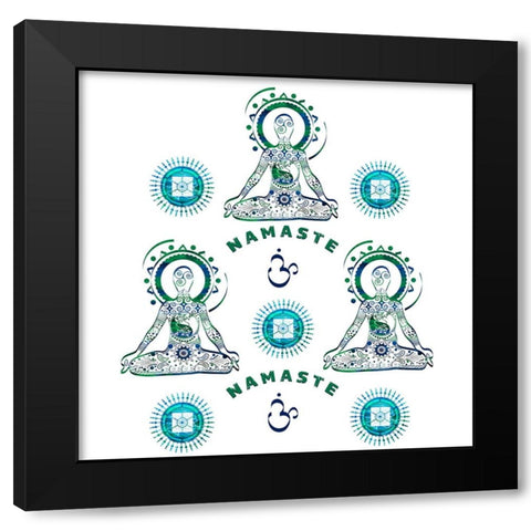 YogaPattern3 Black Modern Wood Framed Art Print by LightBoxJournal