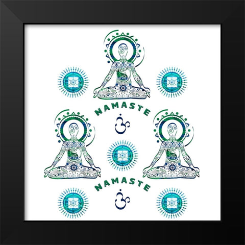 YogaPattern3 Black Modern Wood Framed Art Print by LightBoxJournal