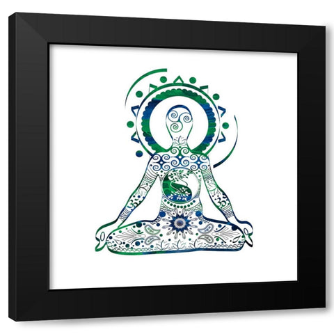 YogaSymbol V2 Black Modern Wood Framed Art Print with Double Matting by LightBoxJournal