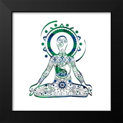 YogaSymbol V2 Black Modern Wood Framed Art Print by LightBoxJournal