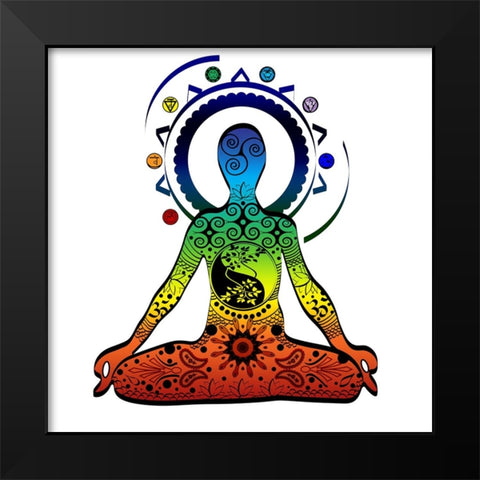 YogaV5 Black Modern Wood Framed Art Print by LightBoxJournal