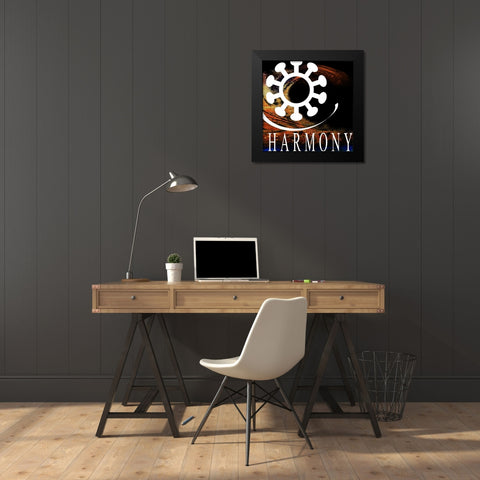 YogaVibes V2 Black Modern Wood Framed Art Print by LightBoxJournal