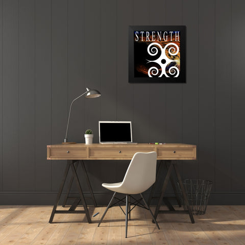 YogaVibes V3 Black Modern Wood Framed Art Print by LightBoxJournal