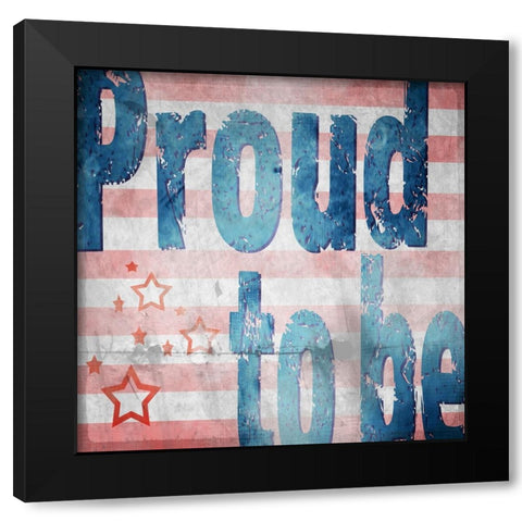 American Born Free Sign Collection 3 Black Modern Wood Framed Art Print by LightBoxJournal