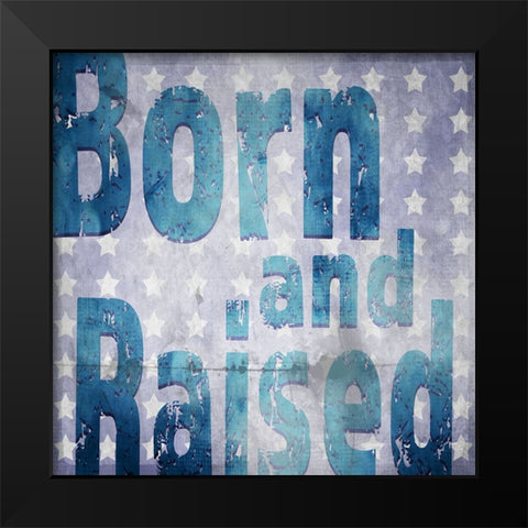 American Born Free Sign Collection V3 Black Modern Wood Framed Art Print by LightBoxJournal