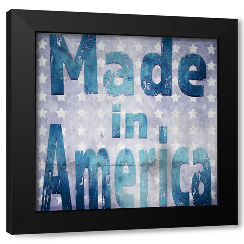 American Born Free Sign Collection V4 Black Modern Wood Framed Art Print with Double Matting by LightBoxJournal