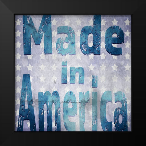 American Born Free Sign Collection V4 Black Modern Wood Framed Art Print by LightBoxJournal