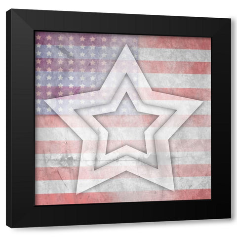 American Born Free Sign Collection V10 Black Modern Wood Framed Art Print by LightBoxJournal