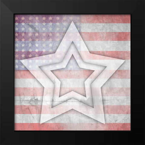 American Born Free Sign Collection V10 Black Modern Wood Framed Art Print by LightBoxJournal