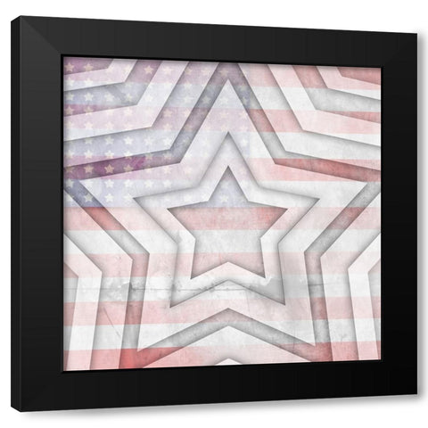 American Born Free Sign Collection V11 Black Modern Wood Framed Art Print with Double Matting by LightBoxJournal