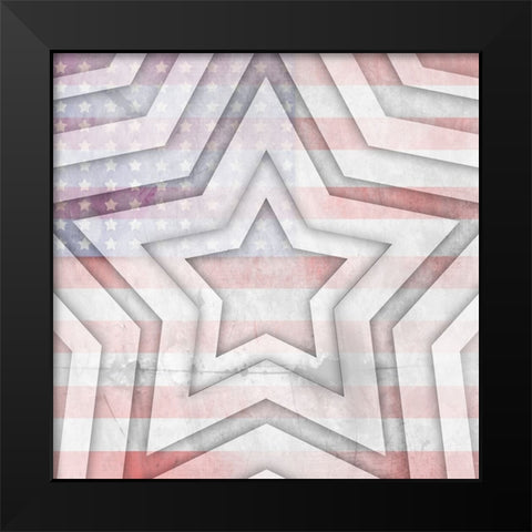 American Born Free Sign Collection V11 Black Modern Wood Framed Art Print by LightBoxJournal