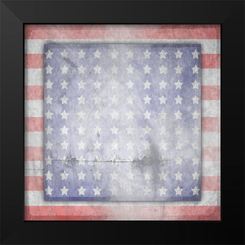 American Born Free Sign Collection V14 Black Modern Wood Framed Art Print by LightBoxJournal