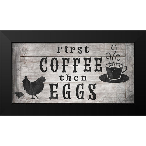 FarmFreshFarmSign V6 Black Modern Wood Framed Art Print by LightBoxJournal