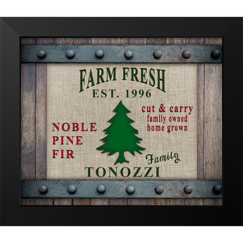 Personalized Christmas Sign V10 Black Modern Wood Framed Art Print by LightBoxJournal