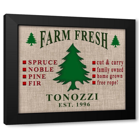 Personalized Christmas Sign V11 Black Modern Wood Framed Art Print by LightBoxJournal