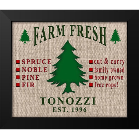 Personalized Christmas Sign V11 Black Modern Wood Framed Art Print by LightBoxJournal
