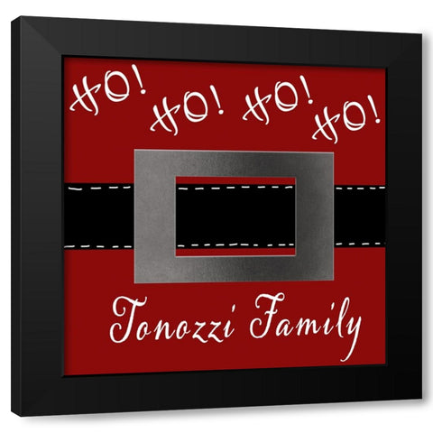 Personalized Christmas Sign V20 V1 Black Modern Wood Framed Art Print with Double Matting by LightBoxJournal