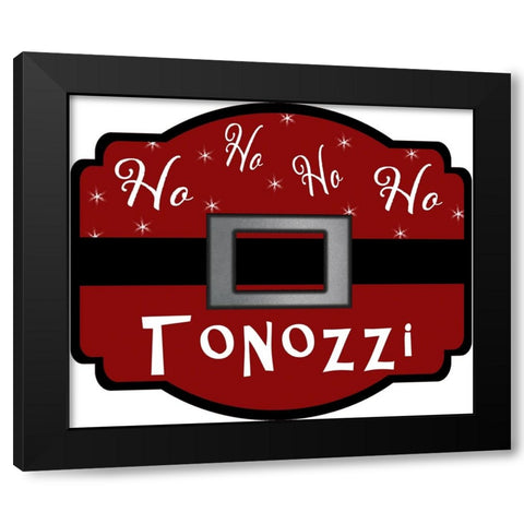 Personalized Christmas Sign V20 V3 Black Modern Wood Framed Art Print with Double Matting by LightBoxJournal