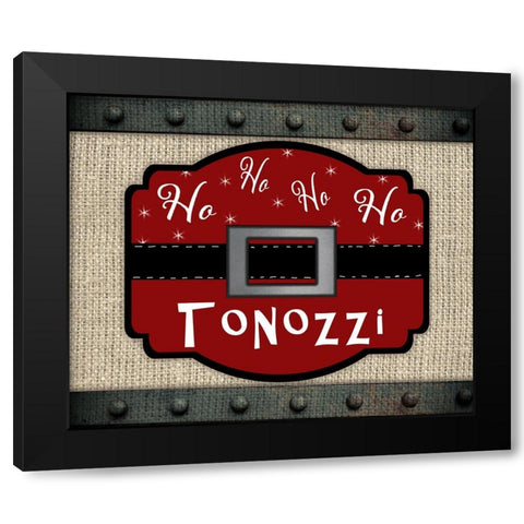 Personalized Christmas Sign V20 V4 Black Modern Wood Framed Art Print with Double Matting by LightBoxJournal