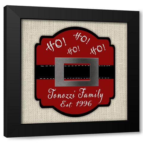 Personalized Christmas Sign V20 V5 Black Modern Wood Framed Art Print with Double Matting by LightBoxJournal