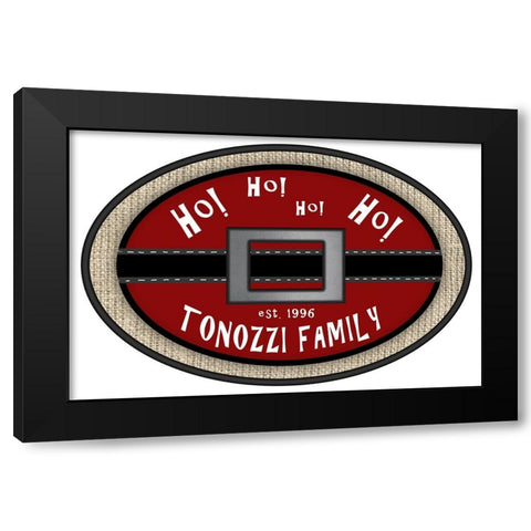 Personalized Christmas Sign V20 V9 Black Modern Wood Framed Art Print with Double Matting by LightBoxJournal