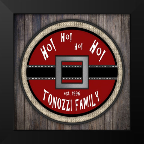 Personalized Christmas Sign V20 V10 Black Modern Wood Framed Art Print by LightBoxJournal