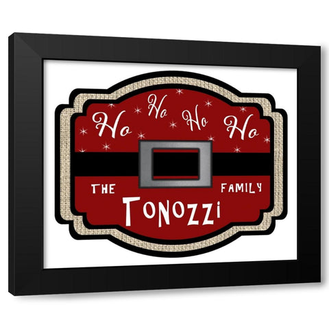 Personalized Christmas Sign V20 V12 Black Modern Wood Framed Art Print with Double Matting by LightBoxJournal