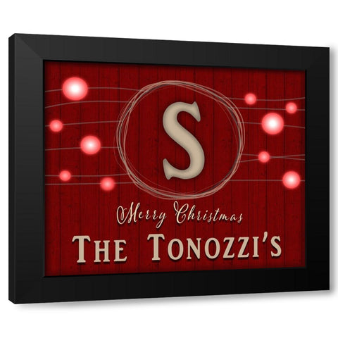 Personalized Christmas Sign V35 V2 Black Modern Wood Framed Art Print by LightBoxJournal