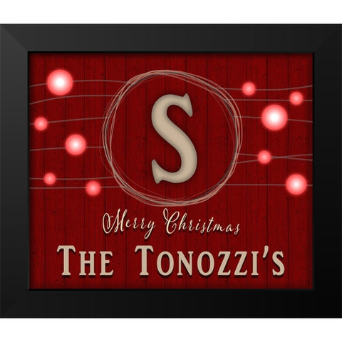 Personalized Christmas Sign V35 V2 Black Modern Wood Framed Art Print by LightBoxJournal
