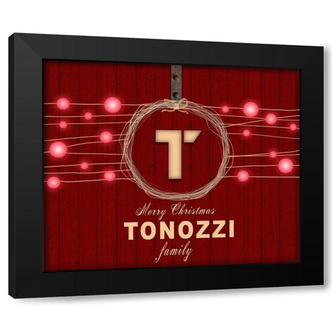 Personalized Christmas Sign V35 V6 Black Modern Wood Framed Art Print by LightBoxJournal