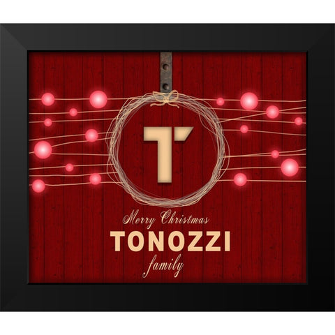 Personalized Christmas Sign V35 V6 Black Modern Wood Framed Art Print by LightBoxJournal
