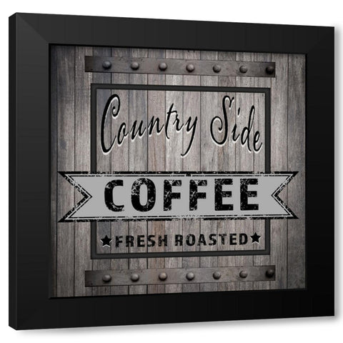 Coffee Signs V1 Black Modern Wood Framed Art Print by LightBoxJournal