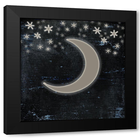 Good Night Moose2 Surface Pattern 6 Black Modern Wood Framed Art Print by LightBoxJournal