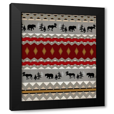 Lodge Surface Pattern_V1 11 Black Modern Wood Framed Art Print with Double Matting by LightBoxJournal
