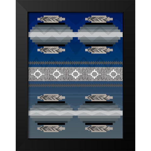 Aztec Seasons A3 Black Modern Wood Framed Art Print by LightBoxJournal