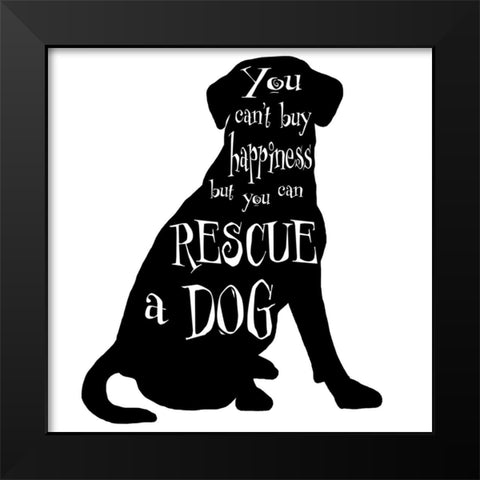 Rescue Dog 6 Black Modern Wood Framed Art Print by LightBoxJournal
