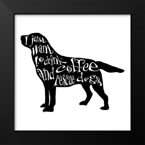 Rescue Dog 7 Black Modern Wood Framed Art Print by LightBoxJournal