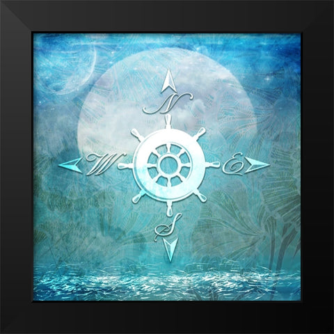 Sailor Away_Compass Black Modern Wood Framed Art Print by LightBoxJournal