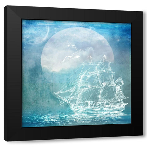 Sailor Away_Ship 1 Black Modern Wood Framed Art Print by LightBoxJournal