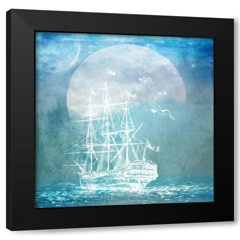 Sailor Away_Ship 2 Black Modern Wood Framed Art Print with Double Matting by LightBoxJournal