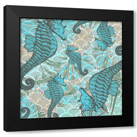 Sailor Away_Surface Pattern 4 Black Modern Wood Framed Art Print with Double Matting by LightBoxJournal