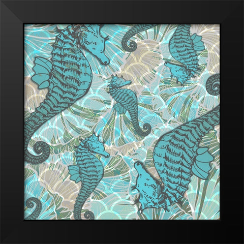 Sailor Away_Surface Pattern 4 Black Modern Wood Framed Art Print by LightBoxJournal